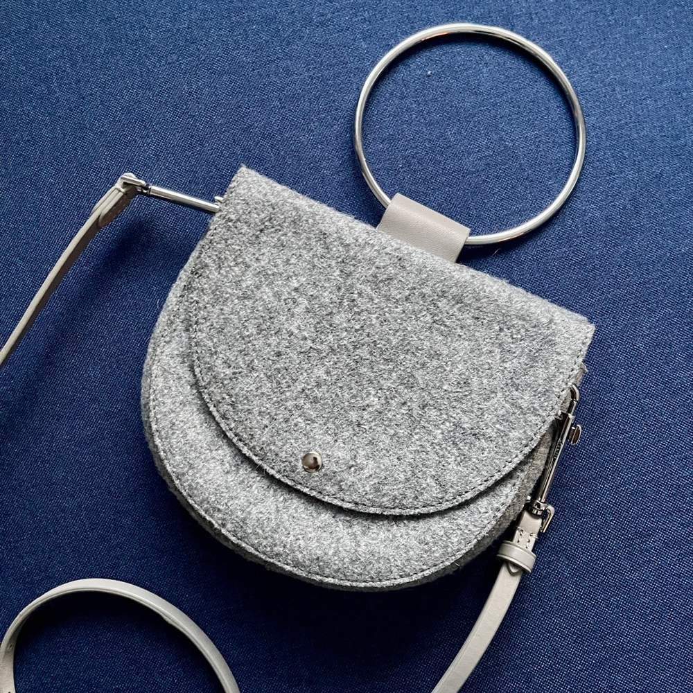 Theory Felt Crossbody Bag Grey